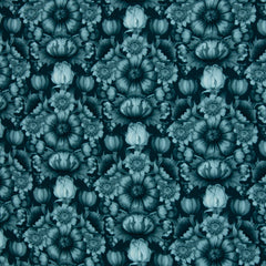 Viskosewebware Victorian Damask Tint by Bienvenido Colorido - 597 dunkelblau