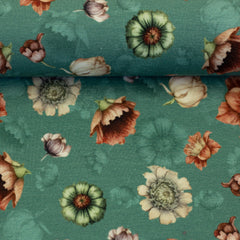 Modal French Terry Victorian Flowers by Bienvenido Colorido - 266 salbei