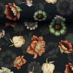 Modal French Terry Victorian Flowers by Bienvenido Colorido - 790 anthrazit