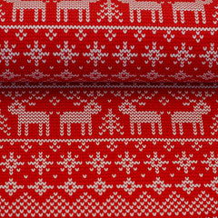 Sweatshirt Stoff Holly Kreuzstich Rentiere