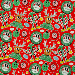 Sweatshirt Stoff Holly Happy X-Mas Holidays