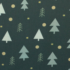 Baumwollwebware Björn Tannenbäume - 749 dunkelpetrol