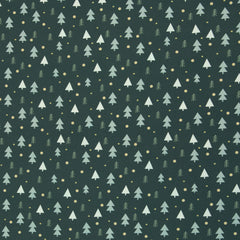 Baumwollwebware Björn Tannenbäume - 749 dunkelpetrol