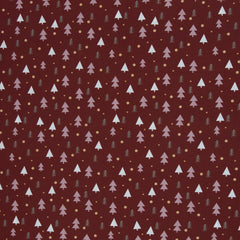 Baumwollwebware Björn Tannenbäume - 937 bordeaux