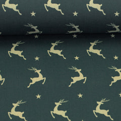 Baumwollwebware Björn Rentiere - 749 dunkelpetrol