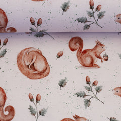 Baumwolljersey Life in the Forest by Christiane Zielinski - Eichhörnchen - 010 natur