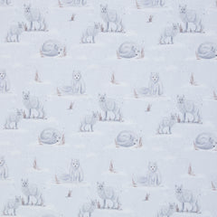 Baumwolljersey Life in the Forest by Christiane Zielinski - Polarfüchse - 183 hellgrau