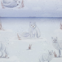 Baumwolljersey Life in the Forest by Christiane Zielinski - Polarfüchse - 183 hellgrau