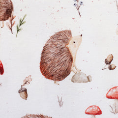 Baumwolljersey Life in the Forest by Christiane Zielinski - Igel - 010 natur