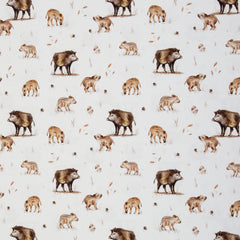 Baumwolljersey Life in the Forest by Christiane Zielinski - Wildschweine - 010 natur