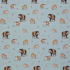 Baumwolljersey Life in the Forest by Christiane Zielinski - Wildschweine - 261 mint