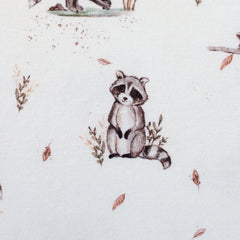Baumwolljersey Life in the Forest by Christiane Zielinski - Waschbären - 010 natur