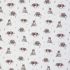 Baumwolljersey Life in the Forest by Christiane Zielinski - Waschbären - 010 natur