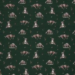 Baumwolljersey Life in the Forest by Christiane Zielinski - Waschbären - 564 grün