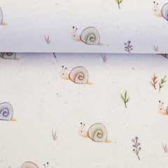 Baumwolljersey Life in the Forest by Christiane Zielinski - Schnecken - 010 natur