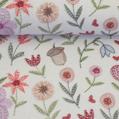 French Terry Embroidery Flowers by Christiane Zielinski - 010 natur