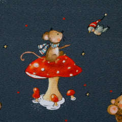 Baumwolljersey Lathi Weihnachtsmaus