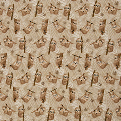 Reststück. 0,90m Baumwolljersey Lazy Jungle by mrs. Mint Design