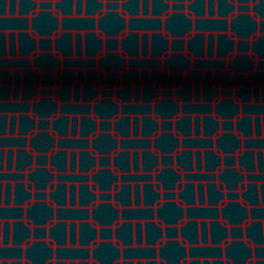 Viskosewebware Geoluxe Chain Twist by ki-ba-doo - 748 petrol/burgundy