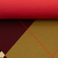 Panel French Terry Geoluxe Argyle by ki-ba-doo - Leo 338 burgundy