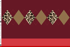 Panel French Terry Geoluxe Argyle by ki-ba-doo - Leo 338 burgundy