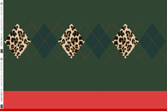 Panel French Terry Geoluxe Argyle by ki-ba-doo - Leo 563 dunkelgrün