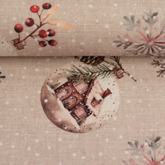 Canvas Niklas Weihnachtskugeln - 433 beige