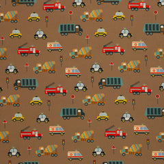 Baumwoll Webware Bill Fahrzeuge - 675 beige
