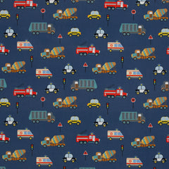 Baumwoll Webware Bill Fahrzeuge - 744 jeansblau