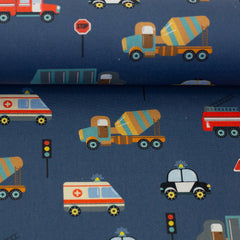 Baumwoll Webware Bill Fahrzeuge - 744 jeansblau