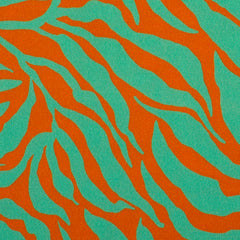 Reststück: 1,50m - Viskosestoff "Bienvenido Coloriodo" Zebra Jungle in grün orange