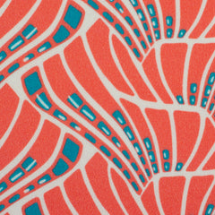 Reststück: 1,50m - Viskosestoff "Bienvenido Coloriodo" Vienna Coral in hummer petrol