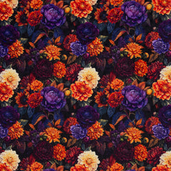 Steppsamt mit Punktprägung Samos Blumen - Design 2