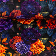 Steppsamt mit Punktprägung Samos Blumen - Design 2