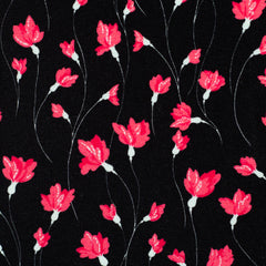 Baumwolljersey Leska Flower - 299 schwarz