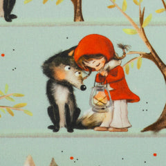 Baumwoll Webware Fairy Tale Rotkäppchen - 841 helltürkis