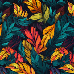 Modal French Terry Bunte Blätter Kairo