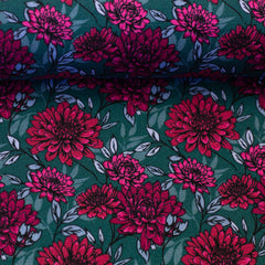 Modal French Terry Große Blüten Kairo - 750 petrol