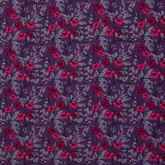 Modal French Terry Kleine Blüten Kairo - 647 pflaume