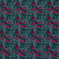 Modal French Terry Kleine Blüten Kairo - 750 petrol