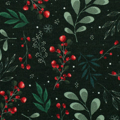 Sweatshirt Stoff Holly Misteln&Beeren