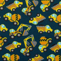 Baumwolljersey Silas Baufahrzeuge - 750 dunkelpetrol