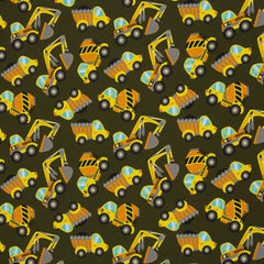 French Terry Sina Baufahrzeuge - 764 khaki