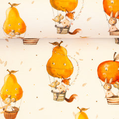 French Terry Little Fox & Friends - 172 natur