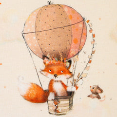 French Terry Little Fox & Friends - 009 natur