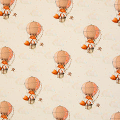 French Terry Little Fox & Friends - 009 natur