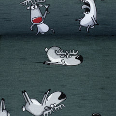 French Terry Reindeer Xmas Retreat by Thorsten Berger - 267 smaragd