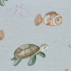 Baumwolljersey Beach Clownfisch & Schildkröte by Christiane Zielinski