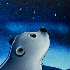 Sweatshirt Panel On The Rocks - Eisbär Sternenhimmel by Thorsten Berger