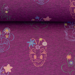 Baumwolljersey Disney Minnie & Daisy Flower meliert